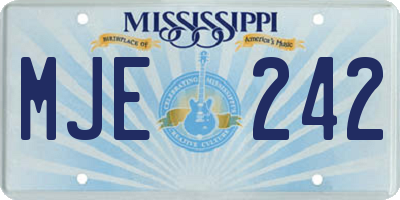 MS license plate MJE242