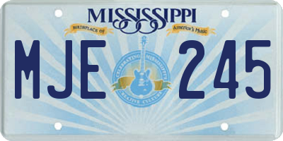 MS license plate MJE245