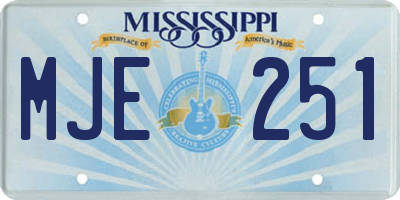 MS license plate MJE251