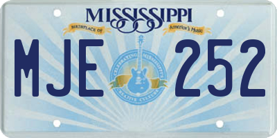 MS license plate MJE252