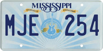 MS license plate MJE254