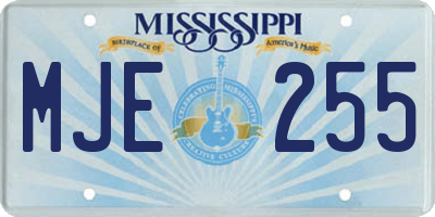 MS license plate MJE255