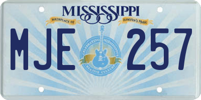 MS license plate MJE257