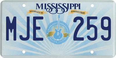 MS license plate MJE259