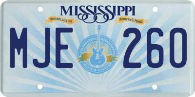 MS license plate MJE260