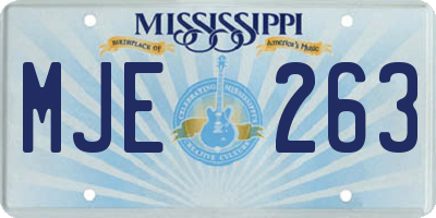 MS license plate MJE263