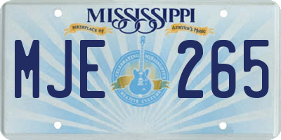 MS license plate MJE265