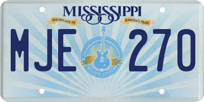 MS license plate MJE270