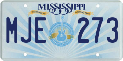 MS license plate MJE273