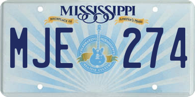 MS license plate MJE274