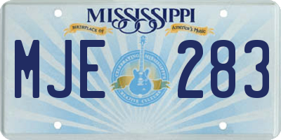 MS license plate MJE283