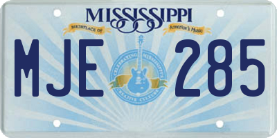 MS license plate MJE285