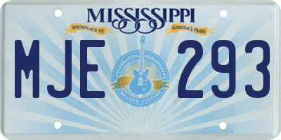MS license plate MJE293