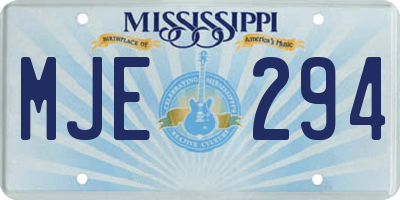 MS license plate MJE294