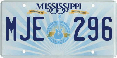 MS license plate MJE296