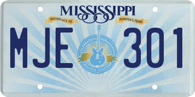MS license plate MJE301