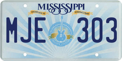 MS license plate MJE303