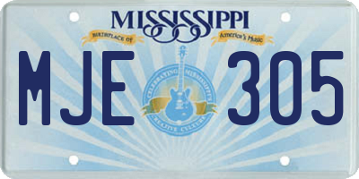 MS license plate MJE305