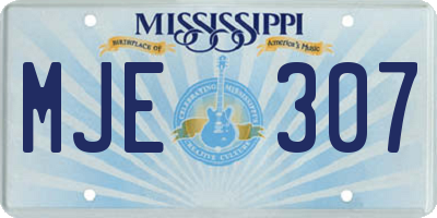 MS license plate MJE307