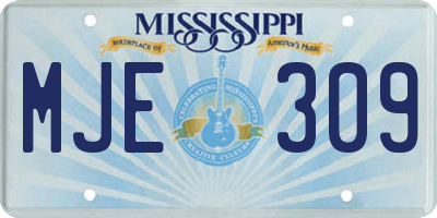 MS license plate MJE309