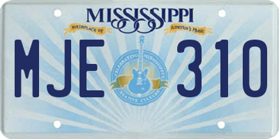 MS license plate MJE310