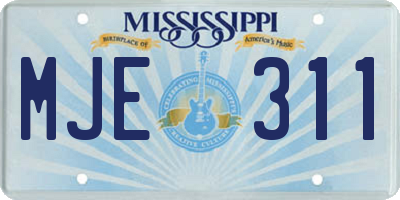 MS license plate MJE311