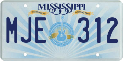 MS license plate MJE312