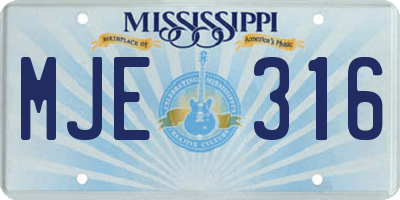 MS license plate MJE316