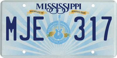 MS license plate MJE317