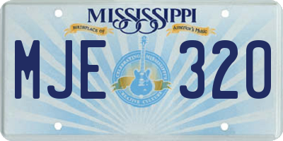 MS license plate MJE320