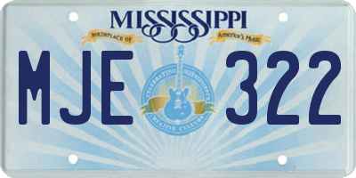 MS license plate MJE322