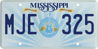 MS license plate MJE325