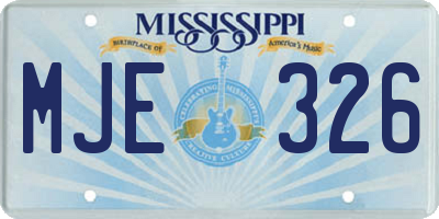 MS license plate MJE326