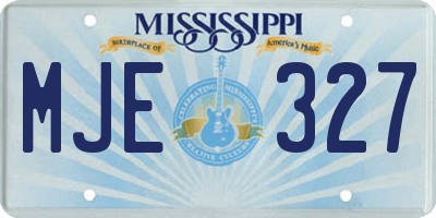 MS license plate MJE327