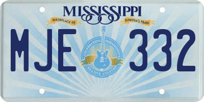 MS license plate MJE332