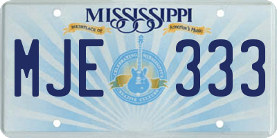 MS license plate MJE333