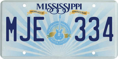 MS license plate MJE334