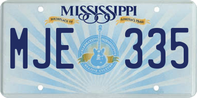 MS license plate MJE335
