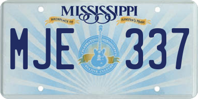 MS license plate MJE337