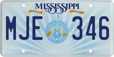MS license plate MJE346