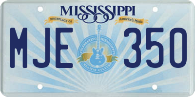 MS license plate MJE350