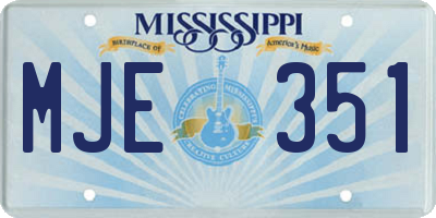 MS license plate MJE351