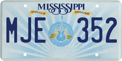 MS license plate MJE352