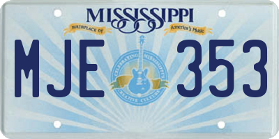 MS license plate MJE353