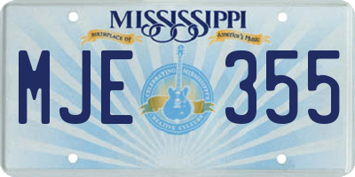 MS license plate MJE355