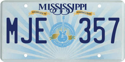 MS license plate MJE357