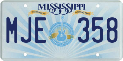 MS license plate MJE358