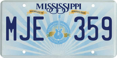 MS license plate MJE359