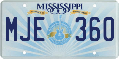 MS license plate MJE360