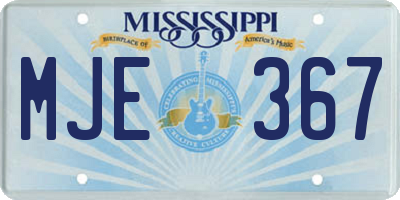 MS license plate MJE367